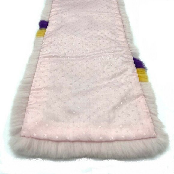 LOUIS VUITTON M70272 LV logo Écharpes Tippet fur Scarf silk / Rex Rabbit pink - Picture 9 of 10
